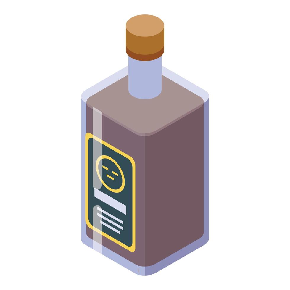 icône de bouteille de whisky, style isométrique vecteur