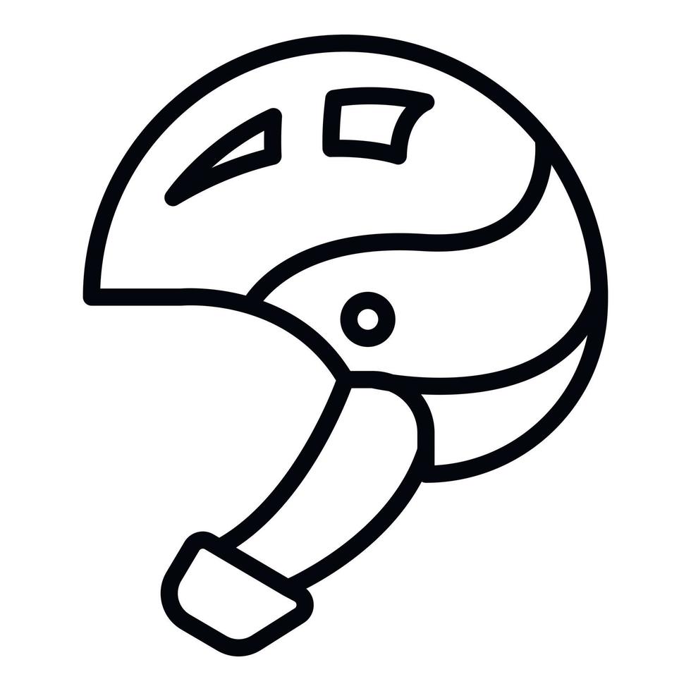 icône de casque de vélo, style de contour vecteur