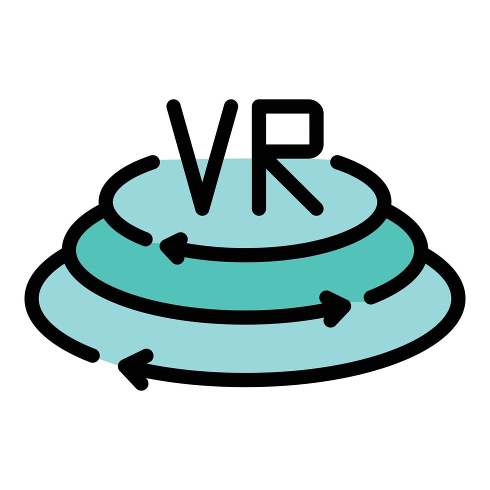 vecteur de contour de couleur d'icône de réalité vr