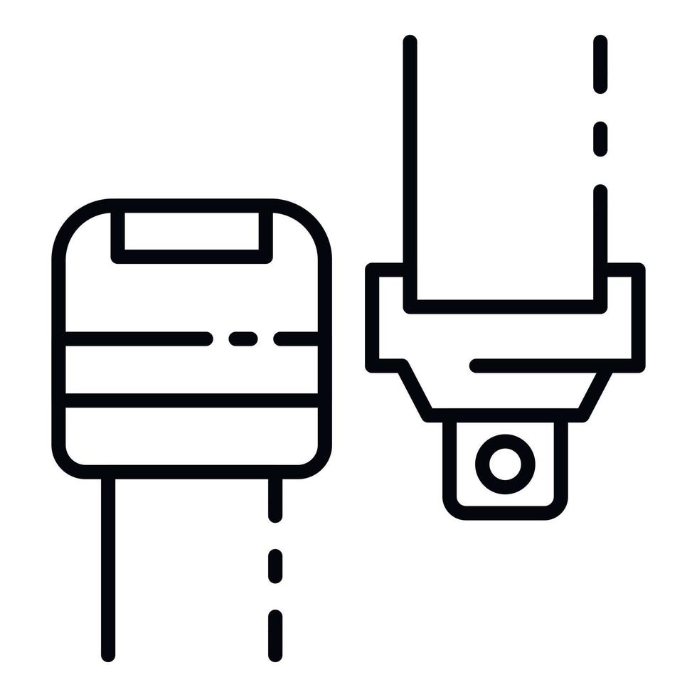 icône de ceinture de sécurité de voiture, style de contour vecteur