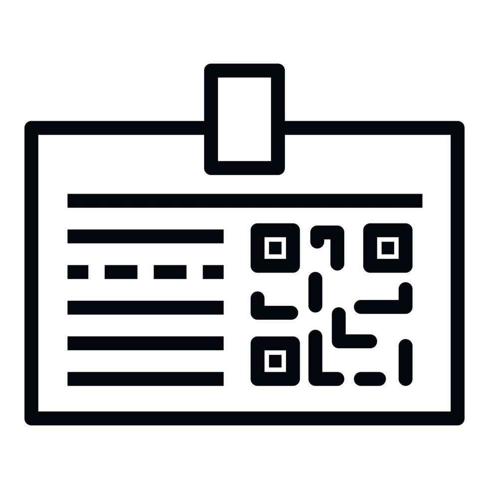 badge avec icône de code qr, style de contour vecteur