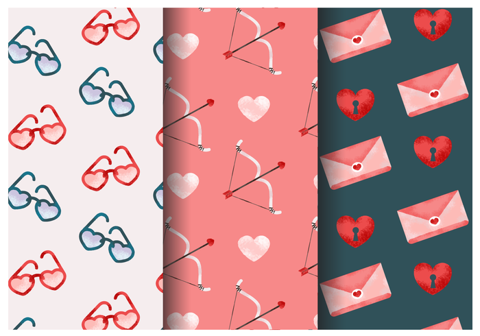 Free Cute Valentine's Day Patterns vecteur