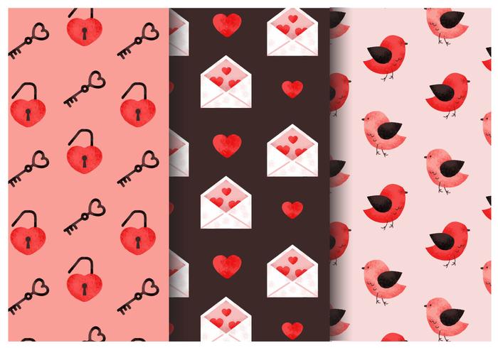 Free Cute Valentine's Day Patterns vecteur