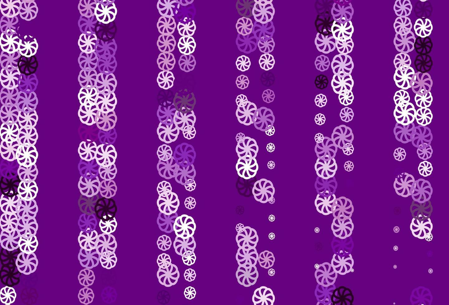 mise en page vectorielle violet clair avec des flocons de neige brillants. vecteur