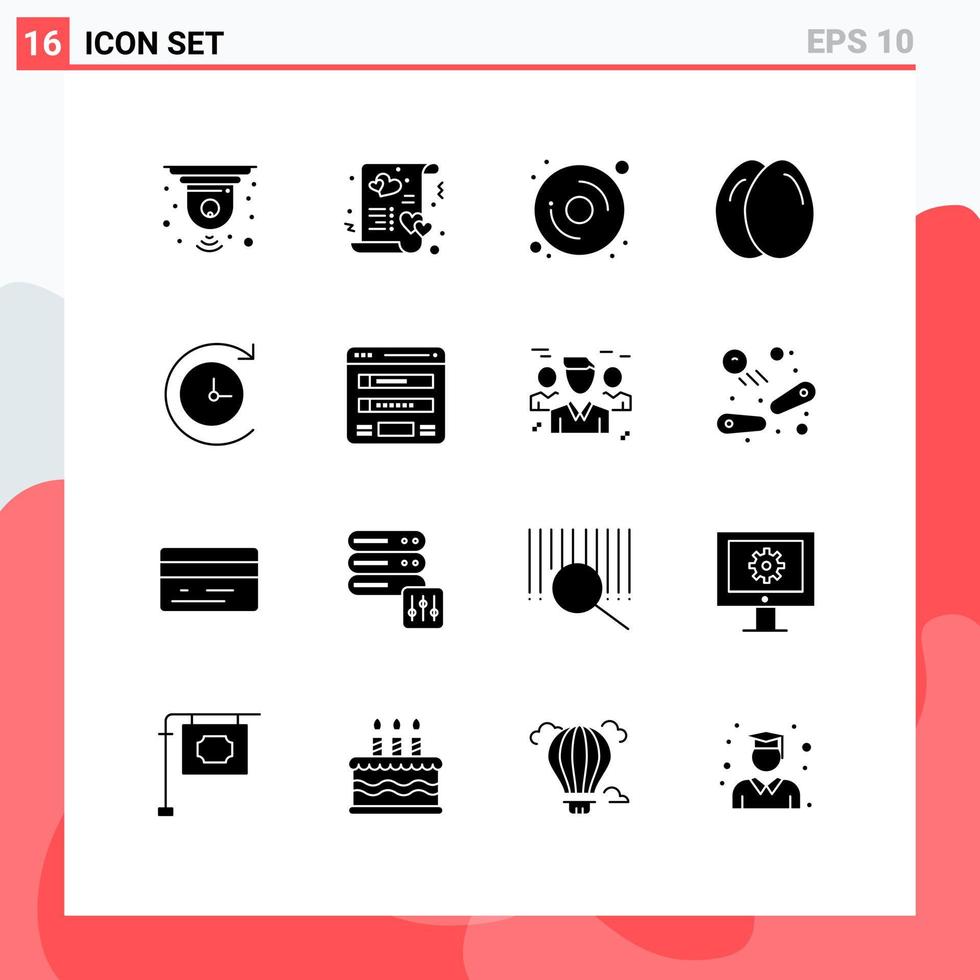 ensemble de 16 symboles d'icônes d'interface utilisateur modernes signes pour la sauvegarde de l'organigramme épouser la vie poulet éléments de conception vectoriels modifiables vecteur