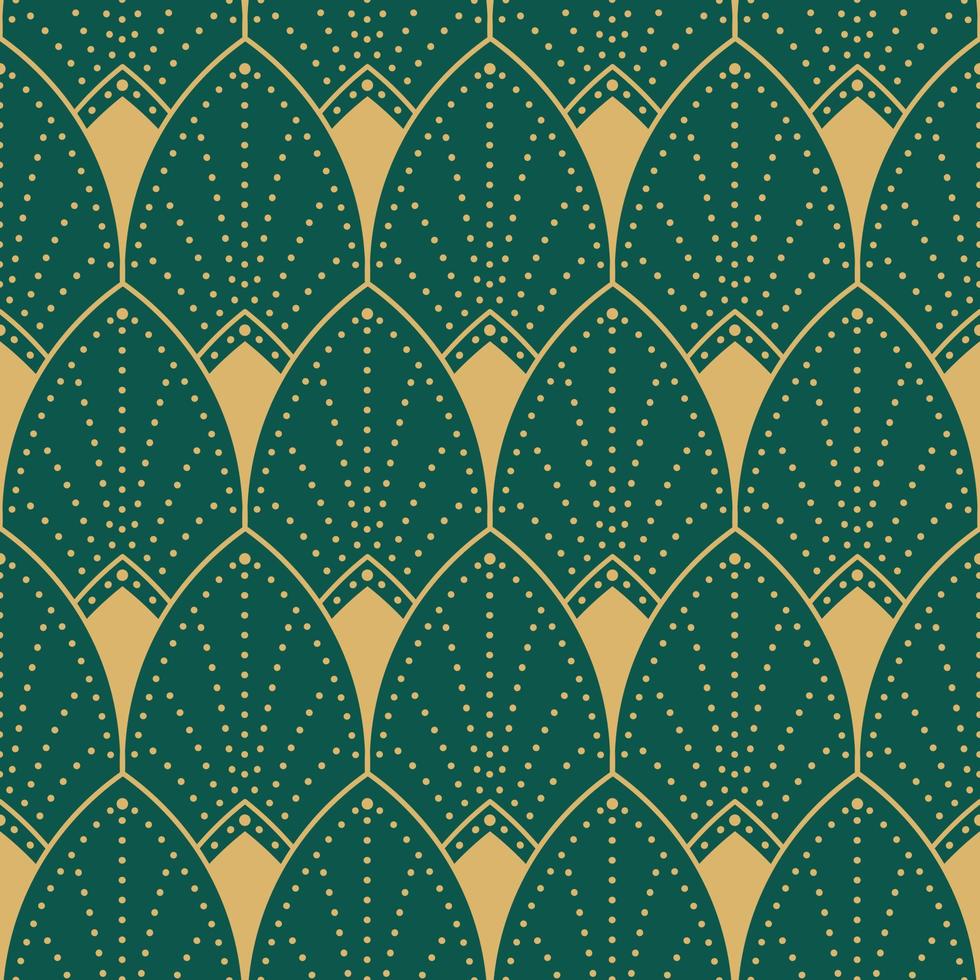 modèle sans couture art déco vintage. formes d'or géométriques d'art en ligne. illustration vectorielle d'ornements modernes. arrière-plan élégant rétro gatsby pour tissu, papier peint ou emballage vecteur