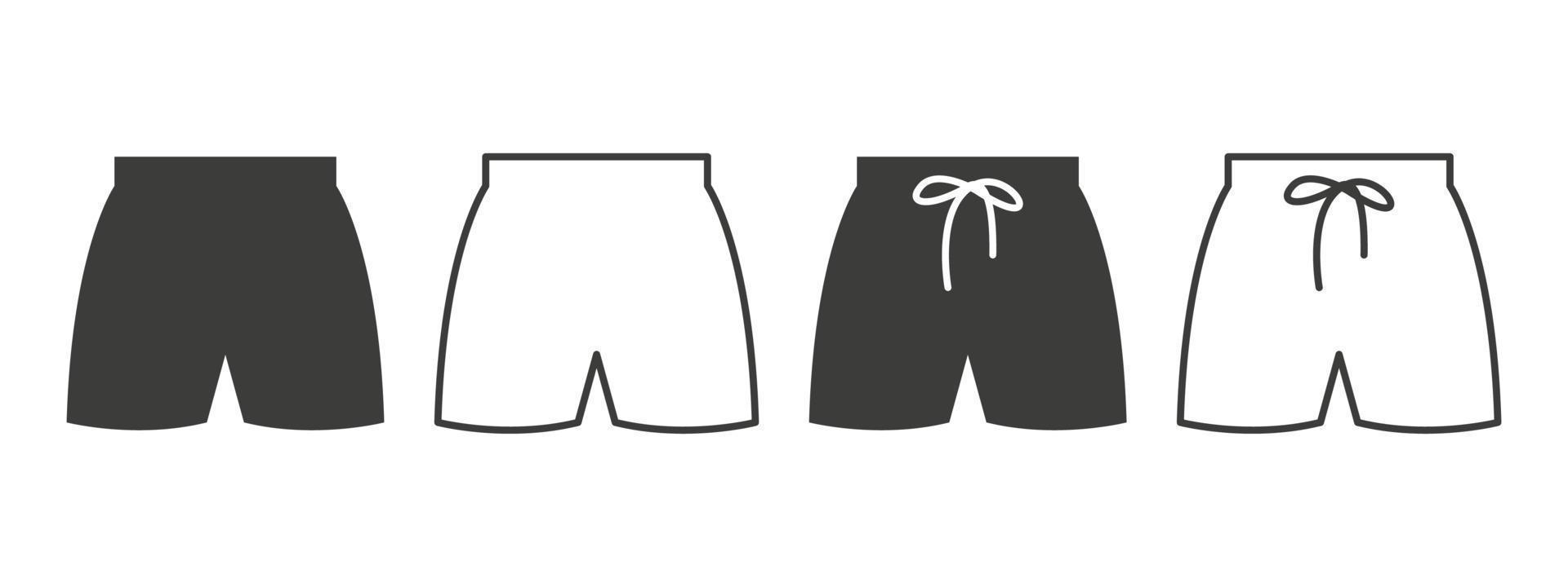 icônes de short. icônes de shorts de plage de styles différents. concept de symbole de vêtements. illustration vectorielle vecteur