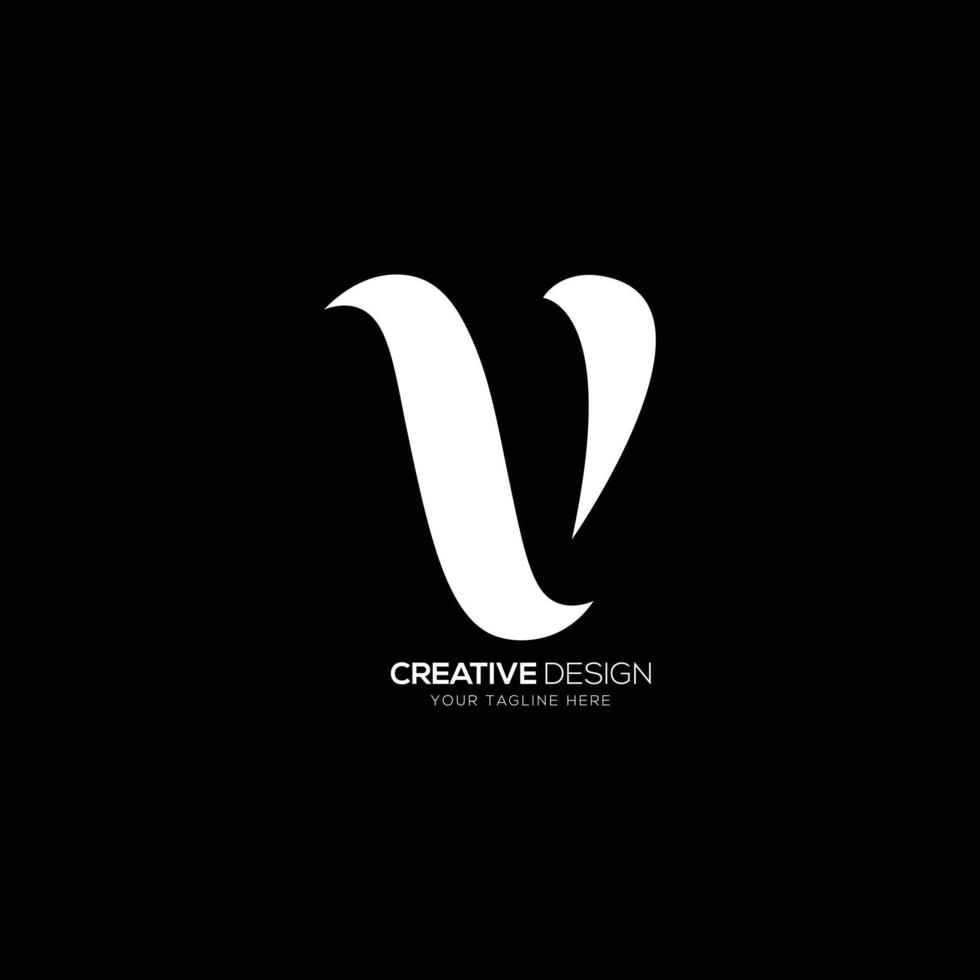 lettre créative v logo monogramme élégant vecteur