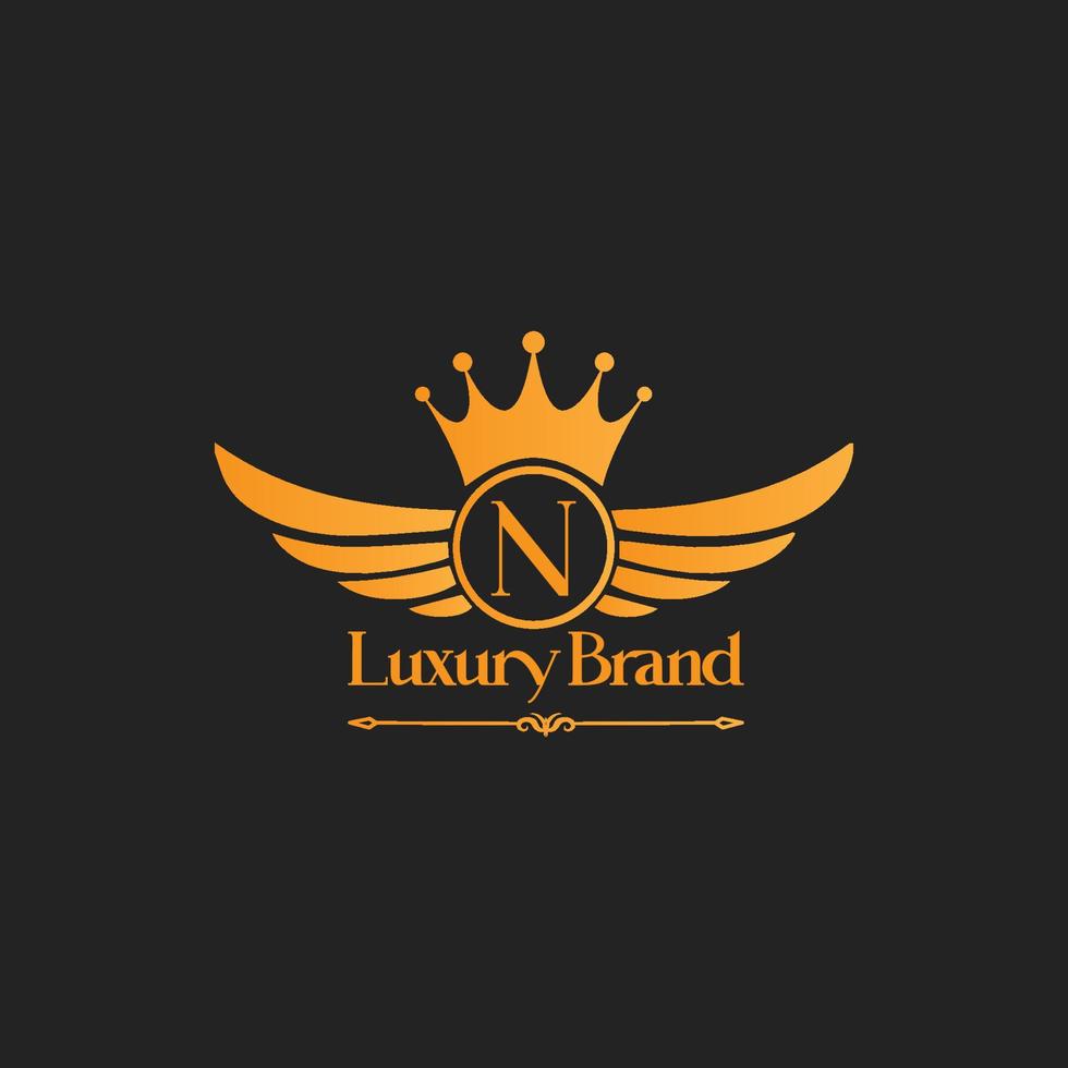 concept de conception de logo lettre n de luxe formes d'étoiles dorées géométriques pour le luxe des affaires, la boutique, l'hôtel, la mode, les initiales et plus encore l'identité de la marque vecteur