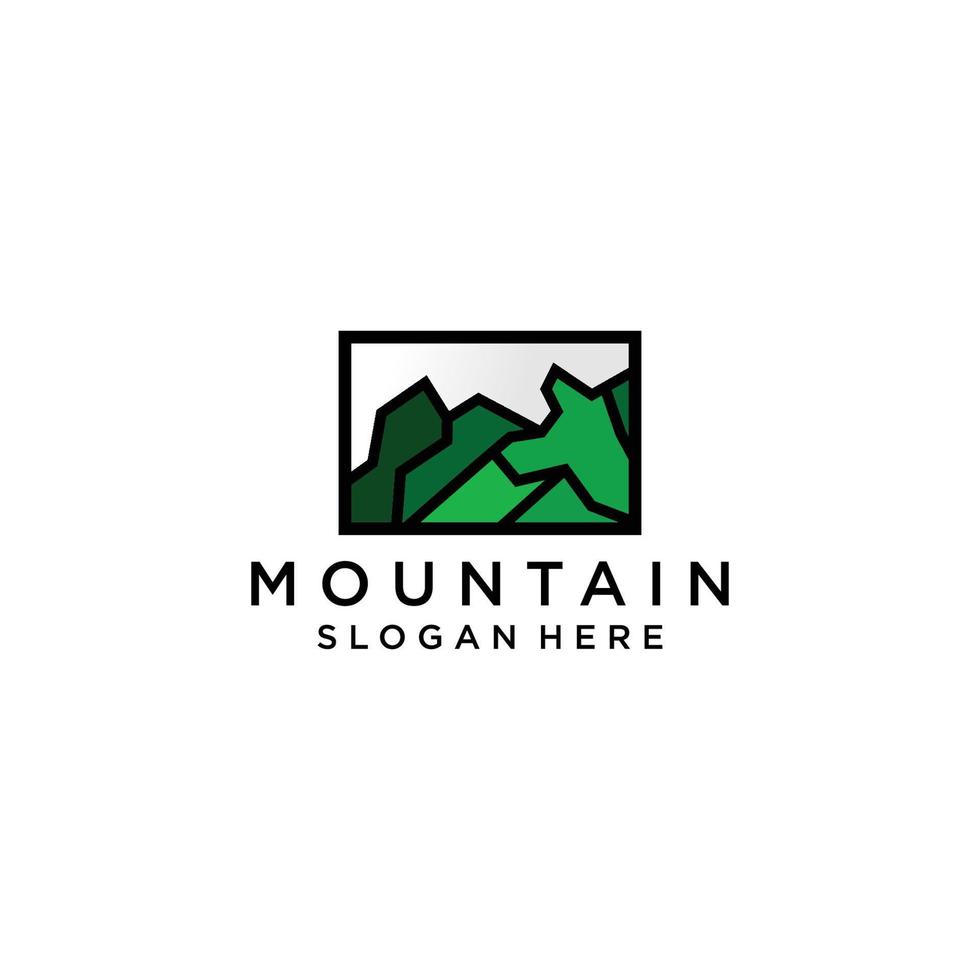 modèle de conception de logo de montagne vecteur