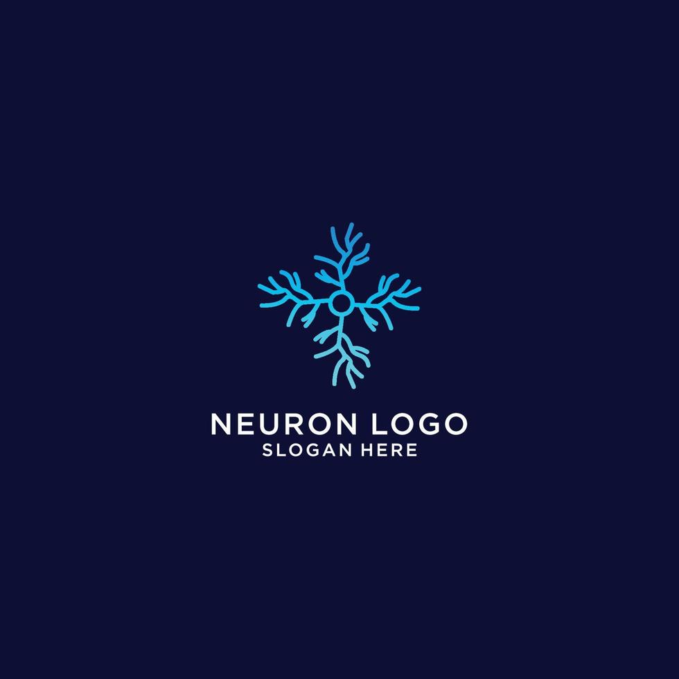 cerveau, logo, neurone, plat, vecteur