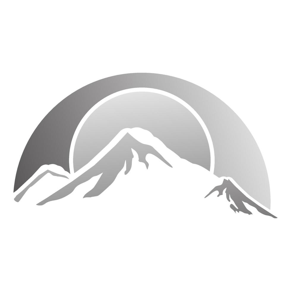 logo de montagne abstraite moderne vecteur nature ou silhouette de paysage extérieur