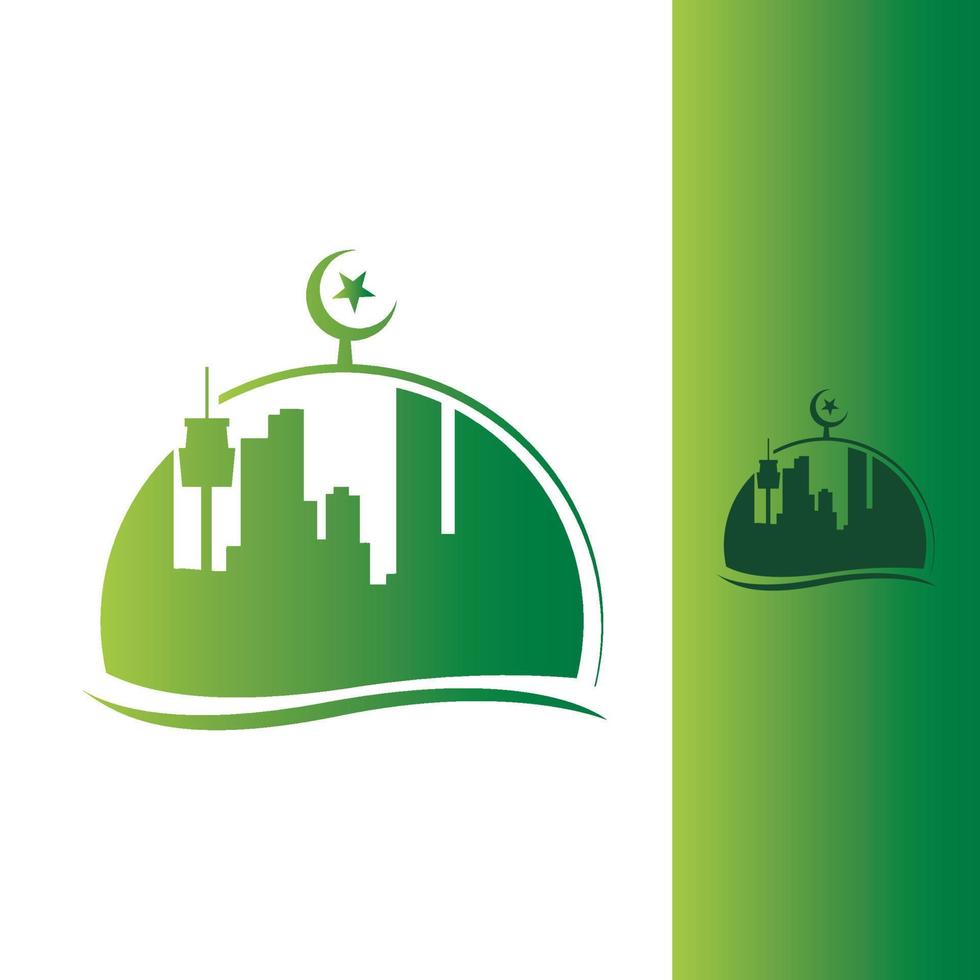 bâtiment du centre islamique centre musulman mosquée logo design concept graphique vecteur