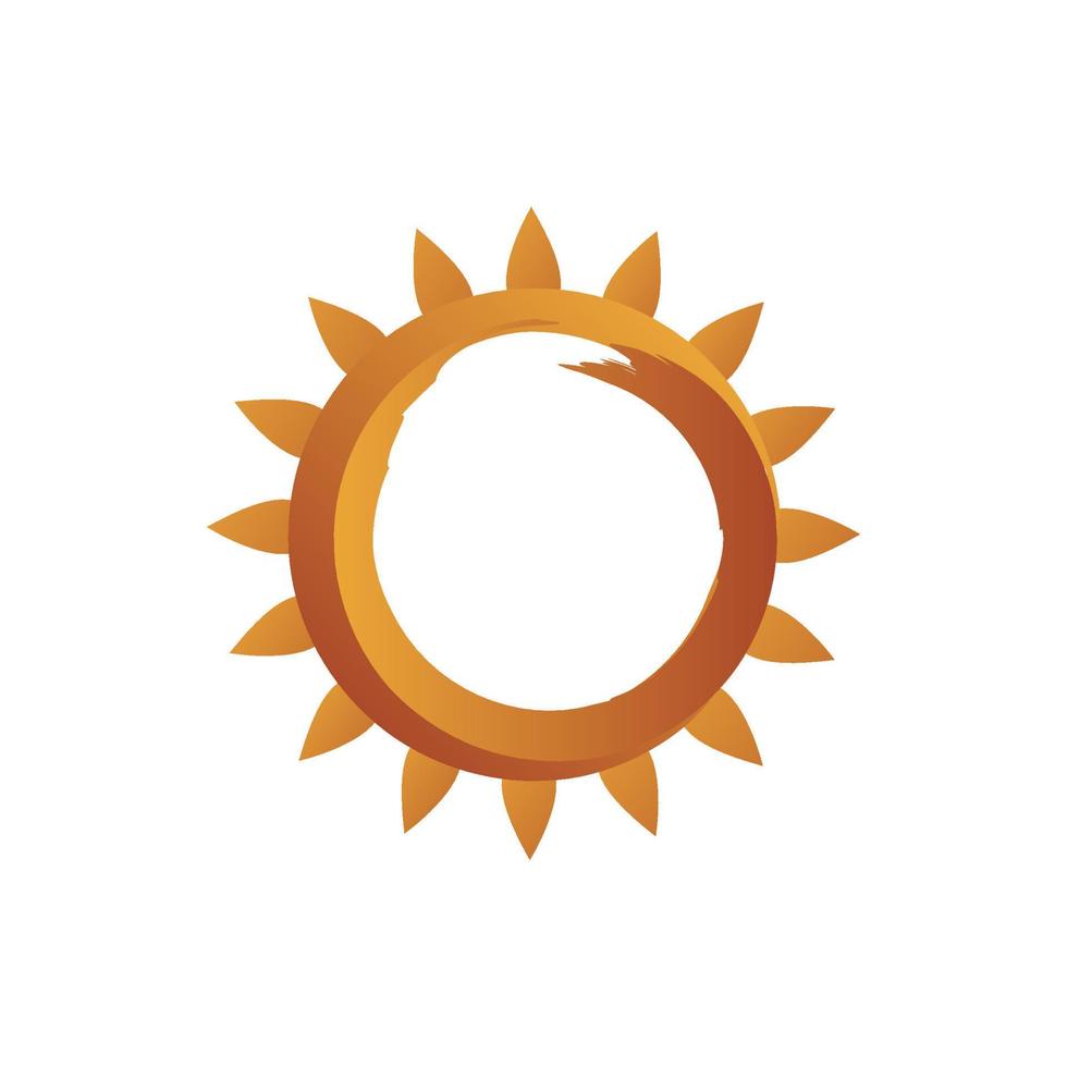 sunburst jaune orange soleil vecteur icône logo illustrations de conception vectorielle