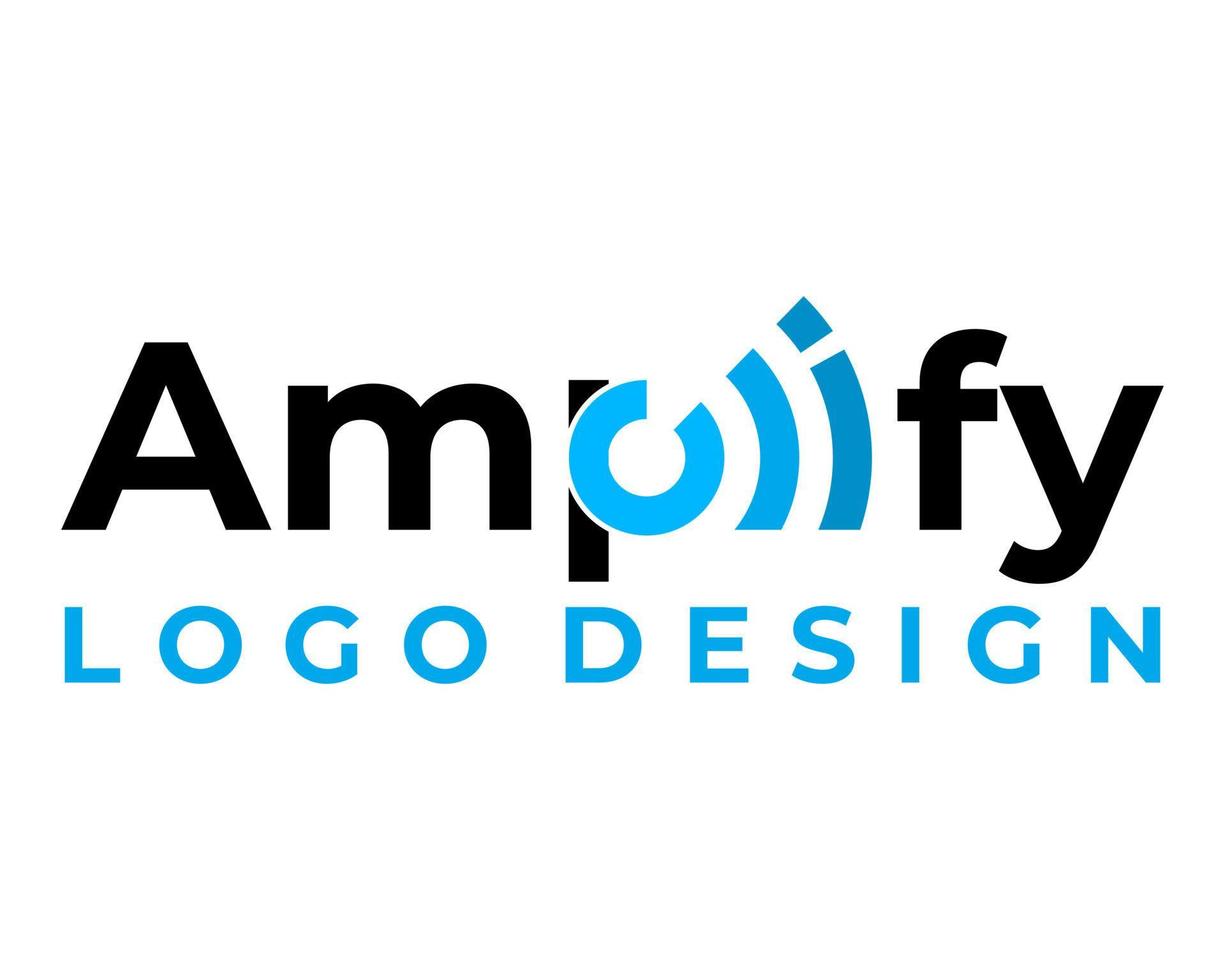 création de logo d'amplificateur de mot-symbole. vecteur