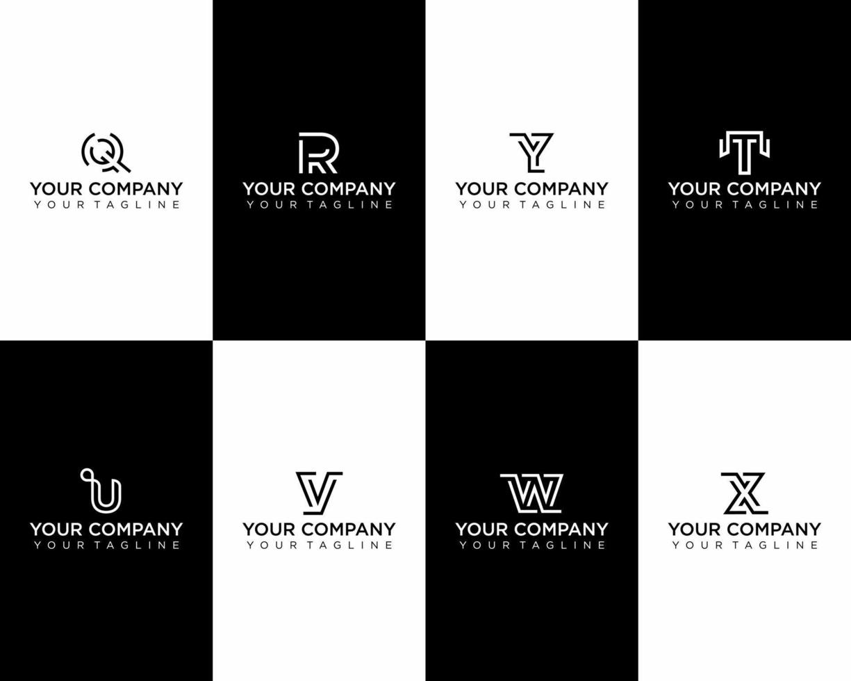 création de logo d'entreprise monogramme lettre q à z. vecteur