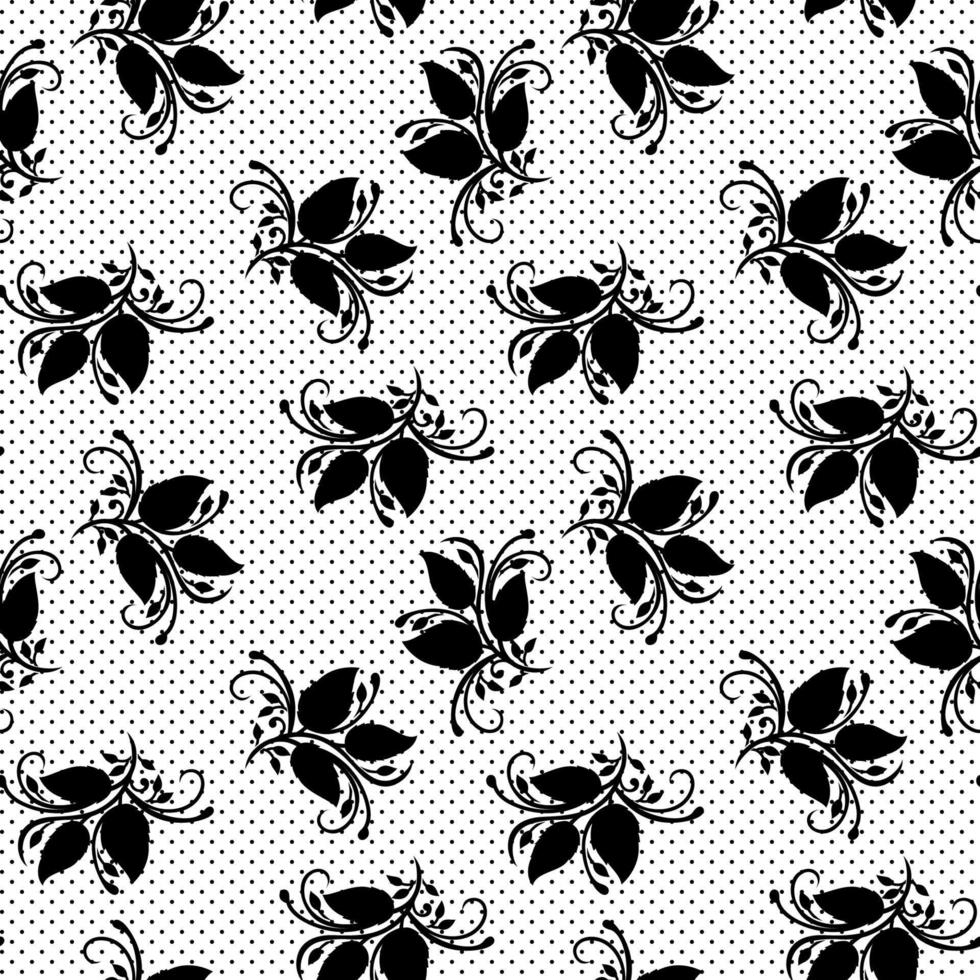 motif abstrait floral sans couture avec des fleurs sur fond noir. conception de modèle et prêt pour l'impression vecteur