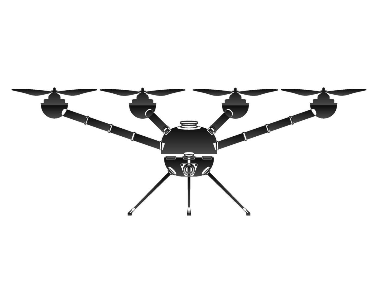 quadcopter dans le style de contour. drone avec caméra. illustration de vecteur coloré isolé sur fond blanc.
