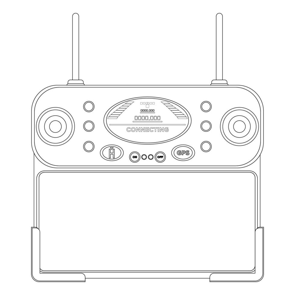 livre de coloriage de la télécommande de l'hélicoptère de livraison. drone autonome moderne pour la livraison des commandes par drone. illustration vectorielle isolée sur fond blanc. vecteur