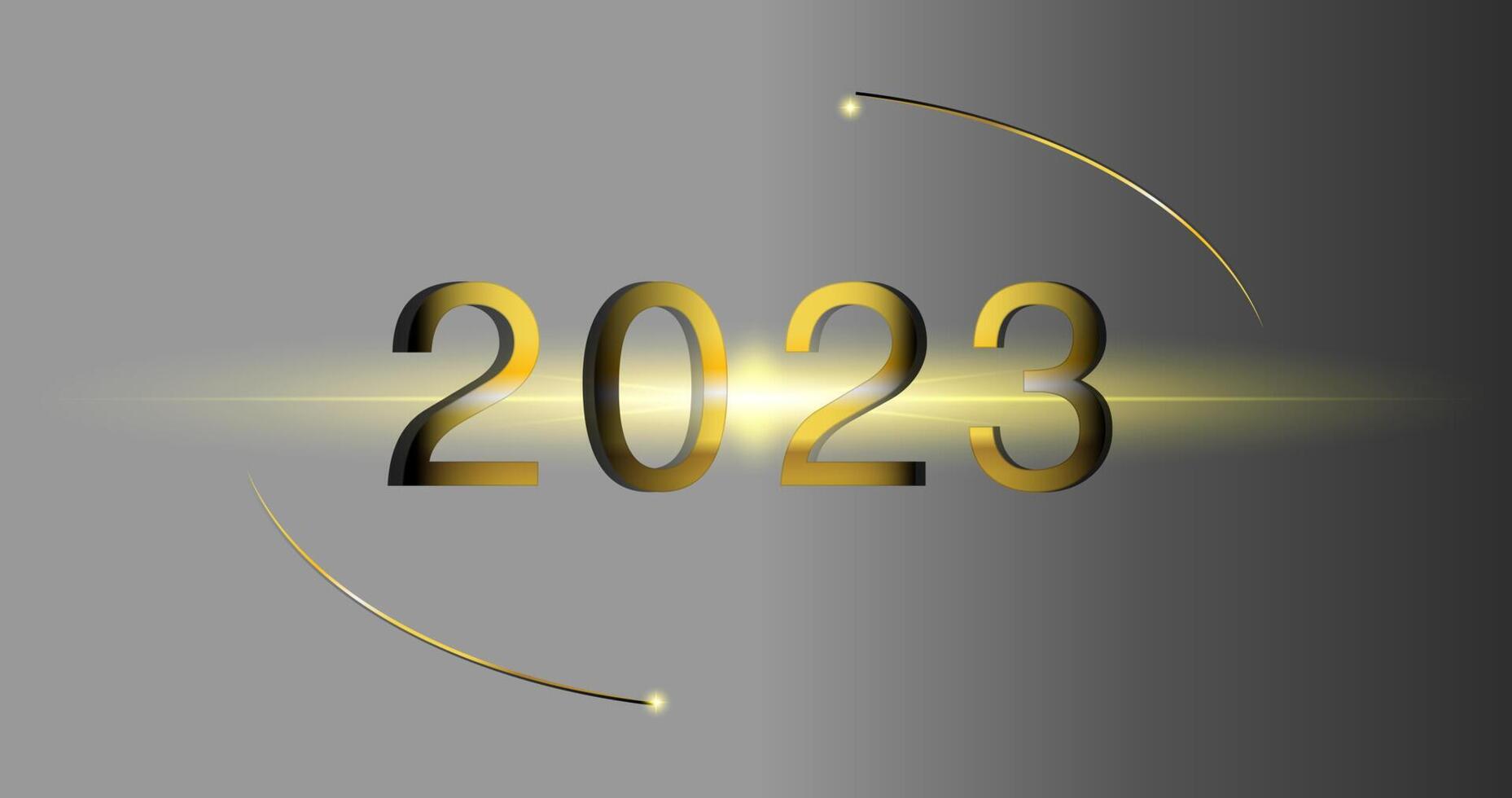 nouvel an 2023 fond de couleur dégradé doré pour vecteur de conception de médias sociaux