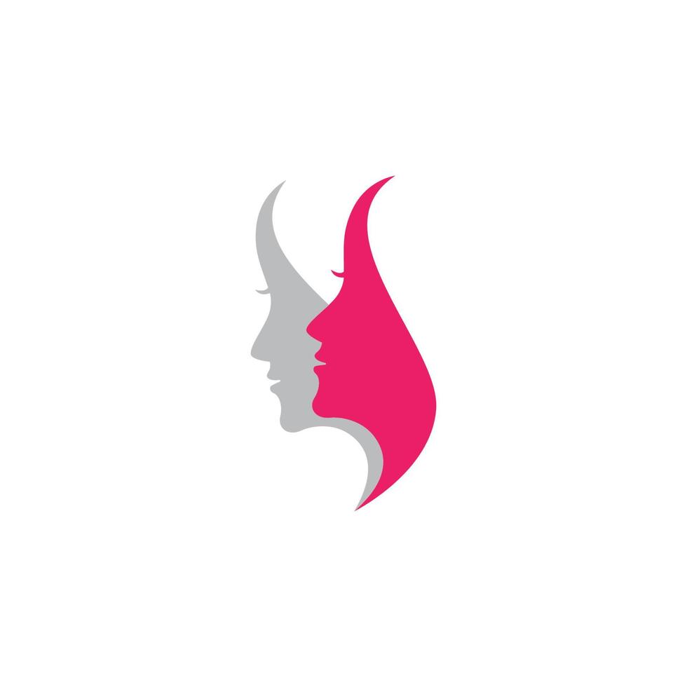 silhouette de visage de femme vecteur