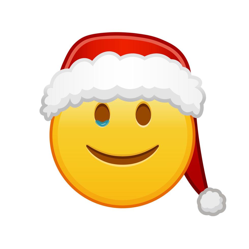 noël, visage heureux, à, larmes, grande taille, de, jaune, emoji, sourire vecteur