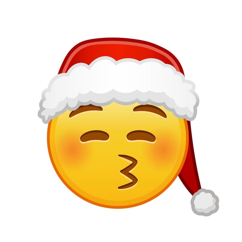 Noël embrassant le visage avec les yeux fermés grande taille de sourire emoji jaune vecteur