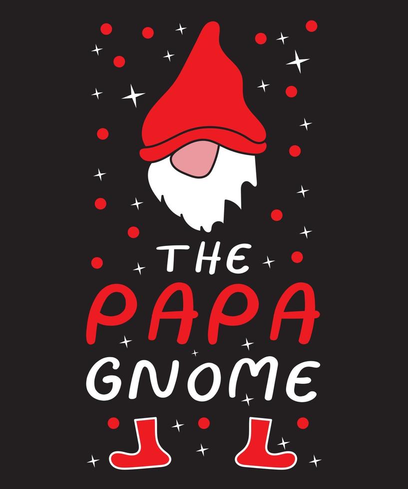 le modèle de conception de t-shirt papa gnome vecteur