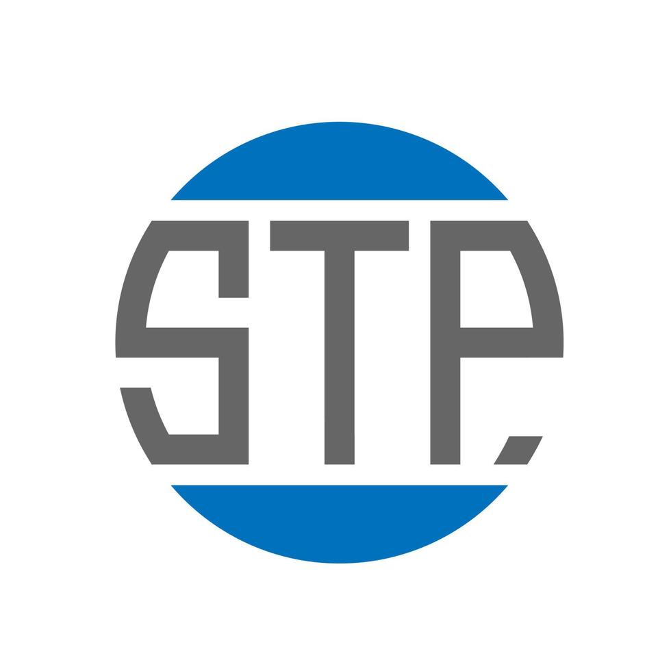 création de logo de lettre stp sur fond blanc. concept de logo de cercle d'initiales créatives stp. conception de lettre stp. vecteur