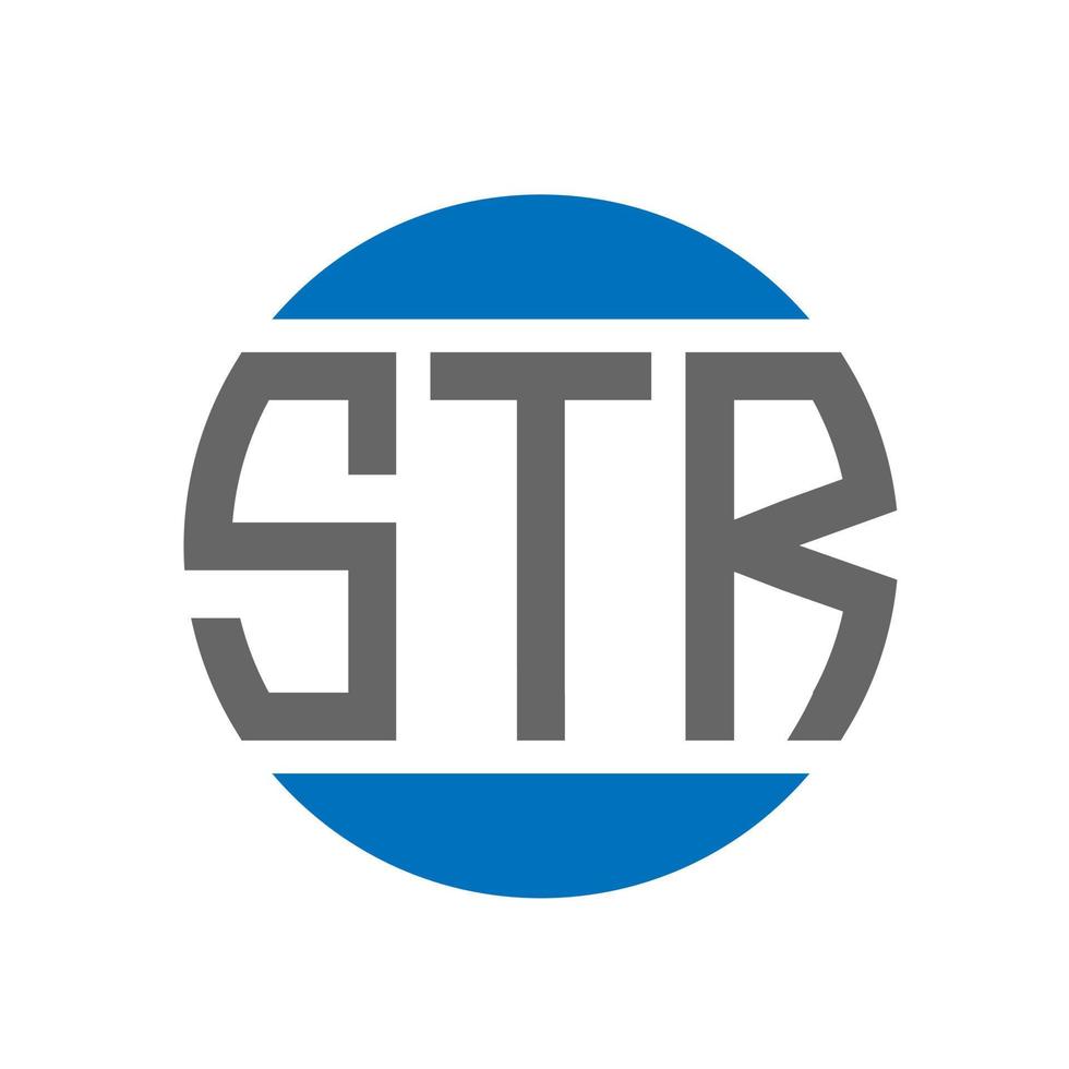 création de logo de lettre str sur fond blanc. concept de logo de cercle d'initiales créatives str. conception de lettre str. vecteur