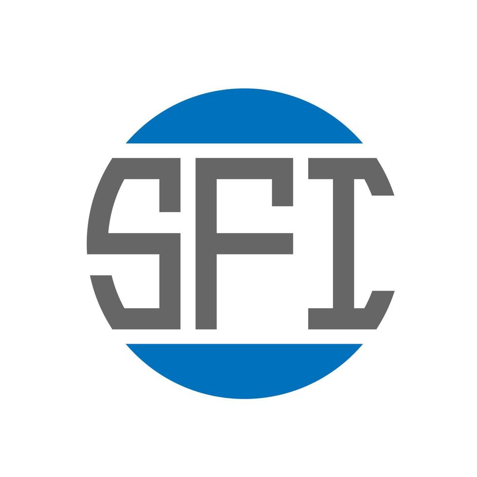 création de logo de lettre sfi sur fond blanc. concept de logo de cercle d'initiales créatives sfi. conception de lettre sfi. vecteur