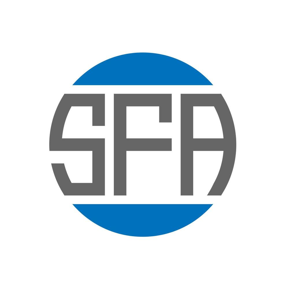 création de logo de lettre sfa sur fond blanc. concept de logo de cercle d'initiales créatives sfa. conception de lettre sfa. vecteur
