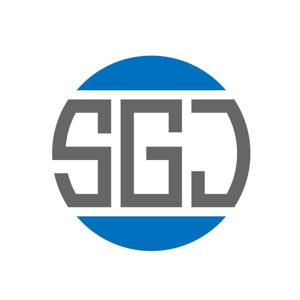 création de logo de lettre sgj sur fond blanc. concept de logo de cercle d'initiales créatives sgj. conception de lettre sgj. vecteur
