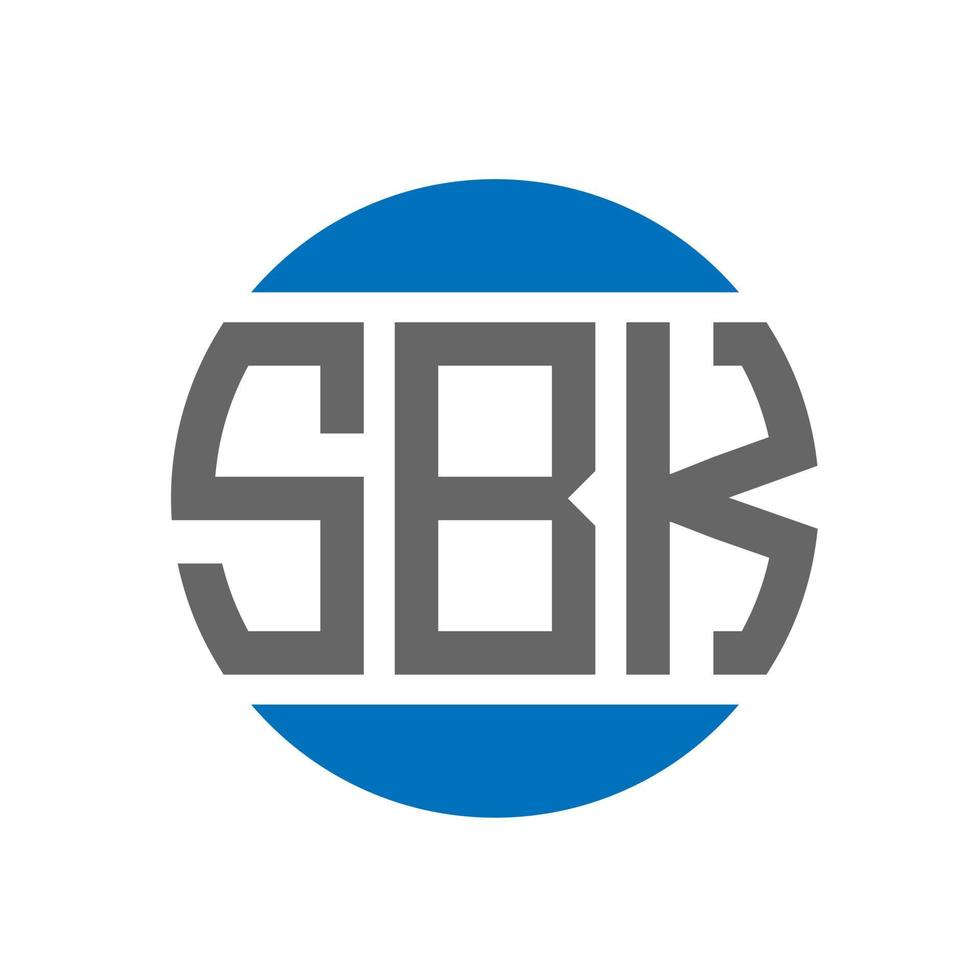 création de logo de lettre sbk sur fond blanc. concept de logo de cercle d'initiales créatives sbk. conception de lettre sbk. vecteur