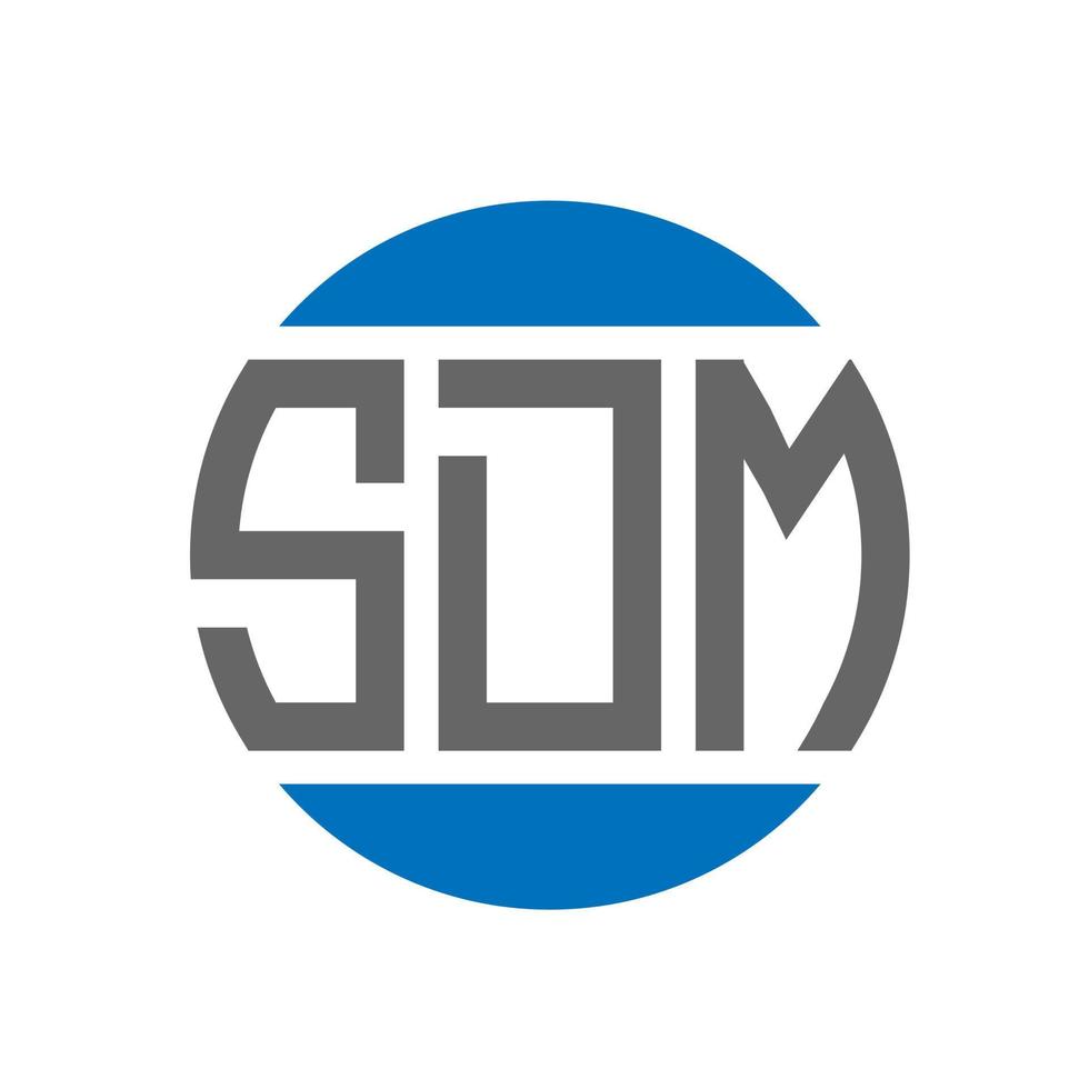 création de logo de lettre sdm sur fond blanc. concept de logo de cercle d'initiales créatives sdm. conception de lettre sdm. vecteur