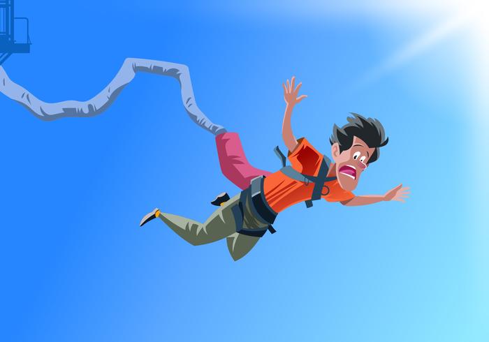 Vecteur Bungee Jumper tomber dans la peur