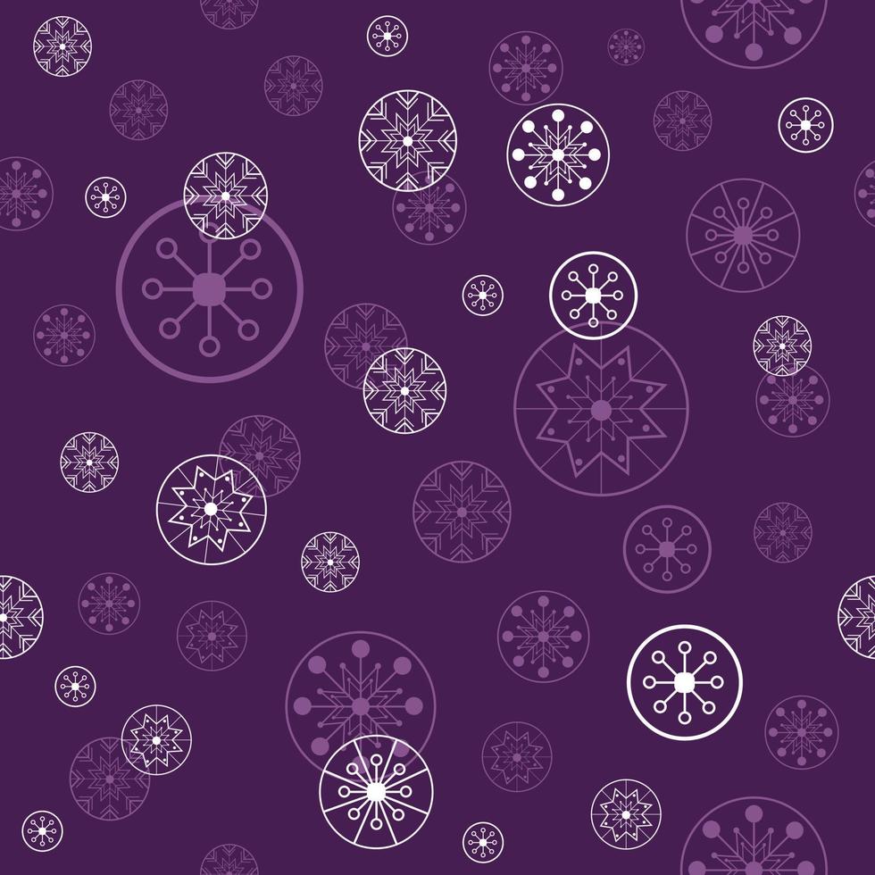 motif de neige sur fond violet vecteur
