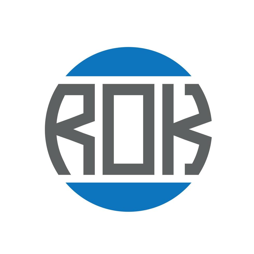 création de logo de lettre rok sur fond blanc. concept de logo de cercle d'initiales créatives rok. conception de lettre rok. vecteur