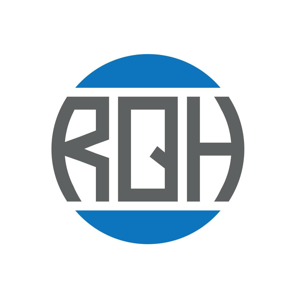 création de logo de lettre rqh sur fond blanc. concept de logo de cercle d'initiales créatives rqh. conception de lettre rqh. vecteur