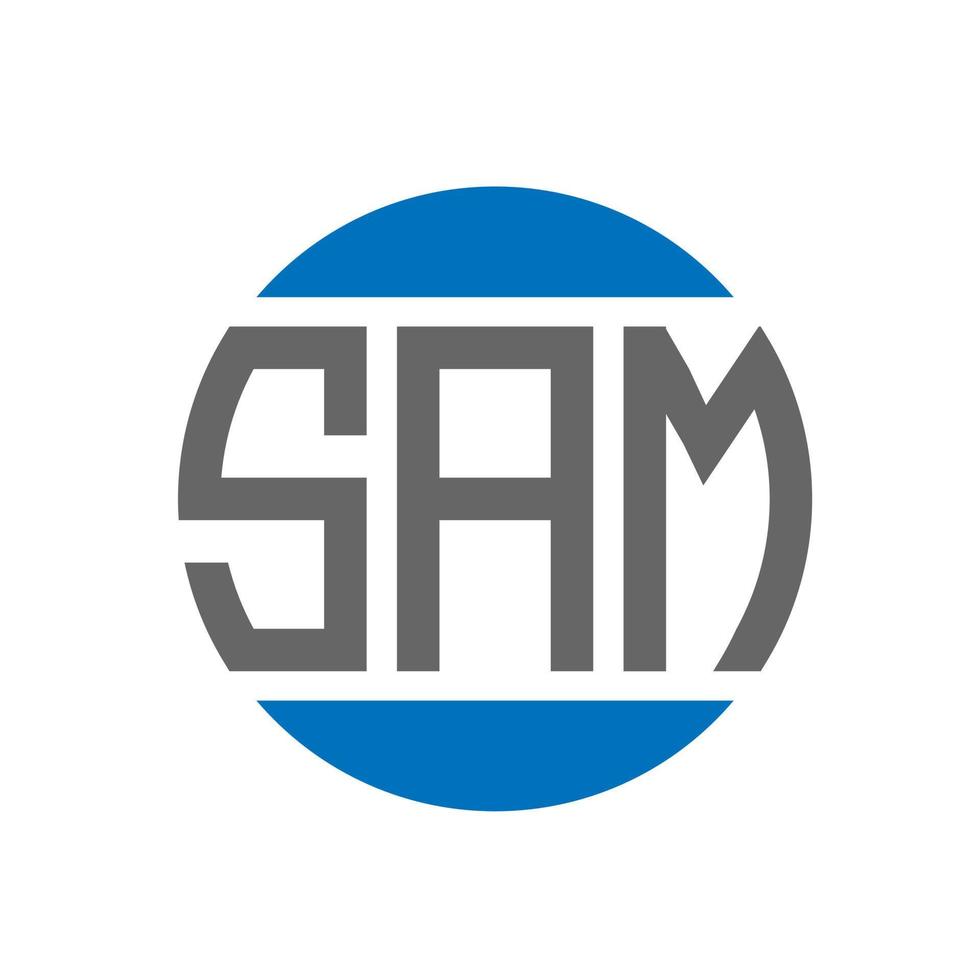 création de logo de lettre sam sur fond blanc. concept de logo de cercle d'initiales créatives sam. conception de lettre sam. vecteur