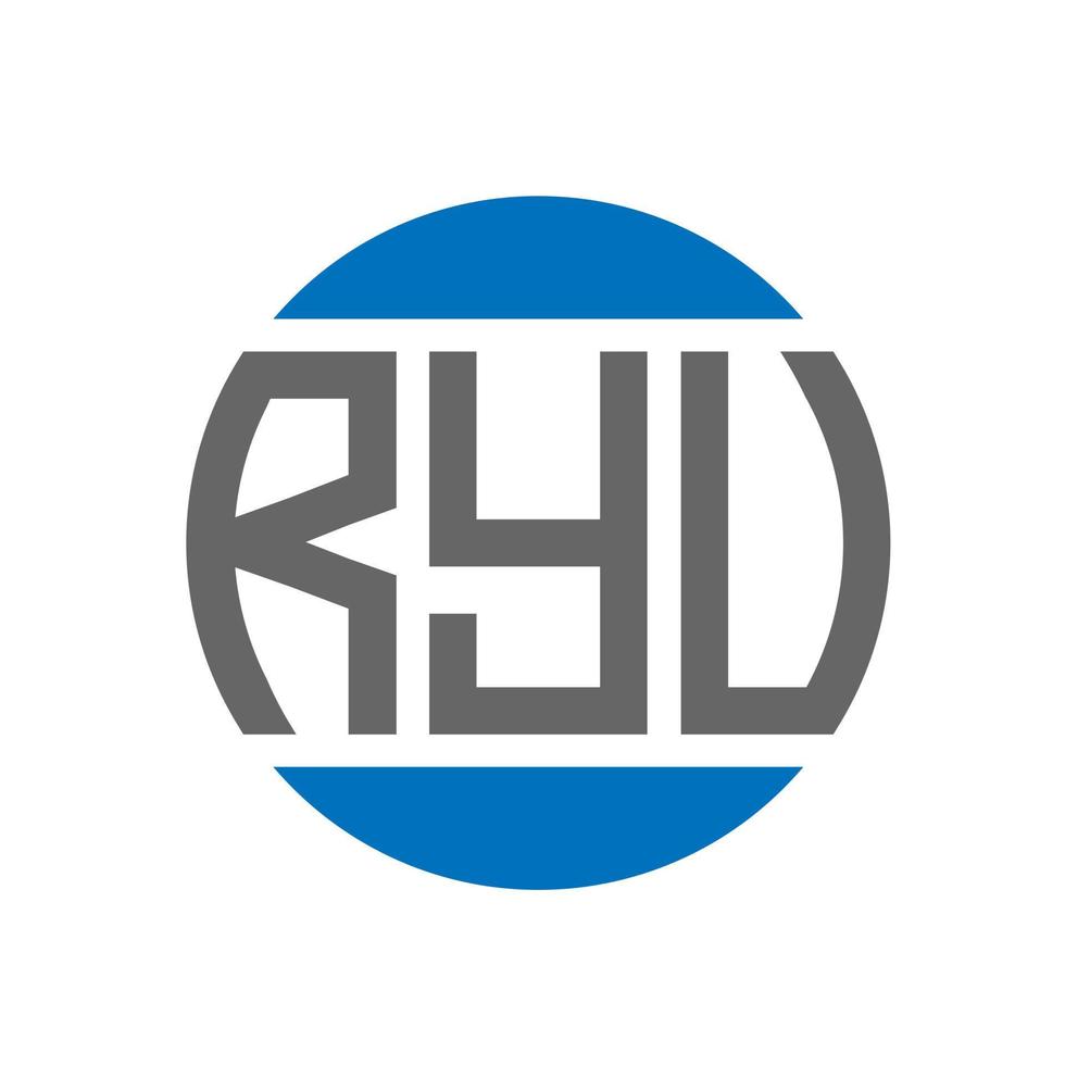 création de logo de lettre ryv sur fond blanc. concept de logo de cercle d'initiales créatives ryv. conception de lettre ryv. vecteur