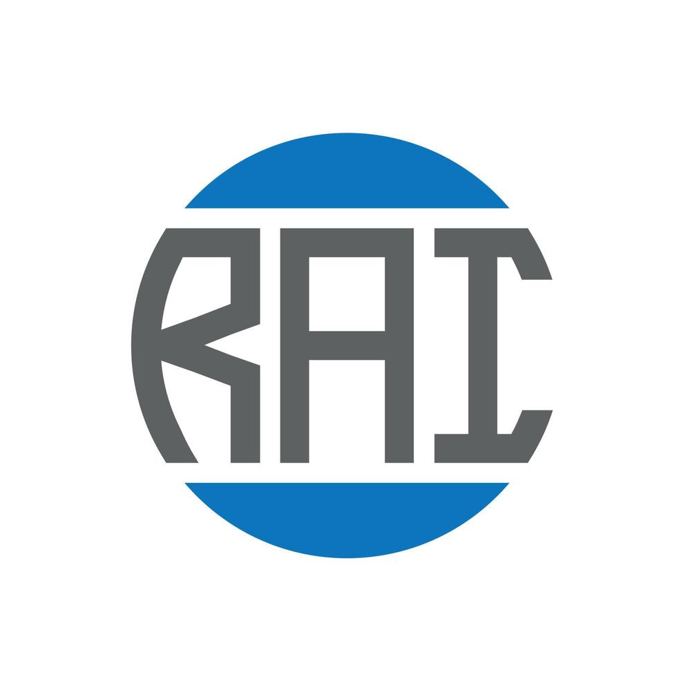 création de logo de lettre rai sur fond blanc. concept de logo de cercle d'initiales créatives rai. conception de lettre rai. vecteur