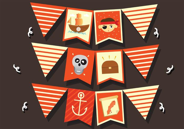 Pirate banner vector pack