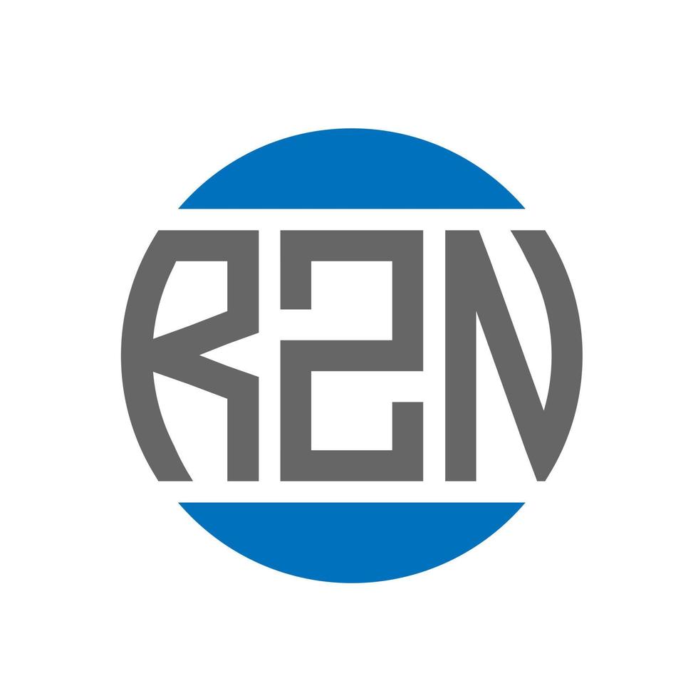 création de logo de lettre rzn sur fond blanc. concept de logo de cercle d'initiales créatives rzn. conception de lettre rzn. vecteur