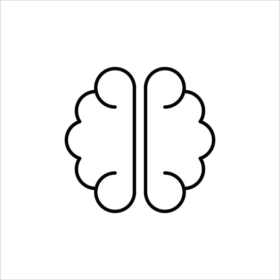 icône du cerveau. icône de contour vecteur