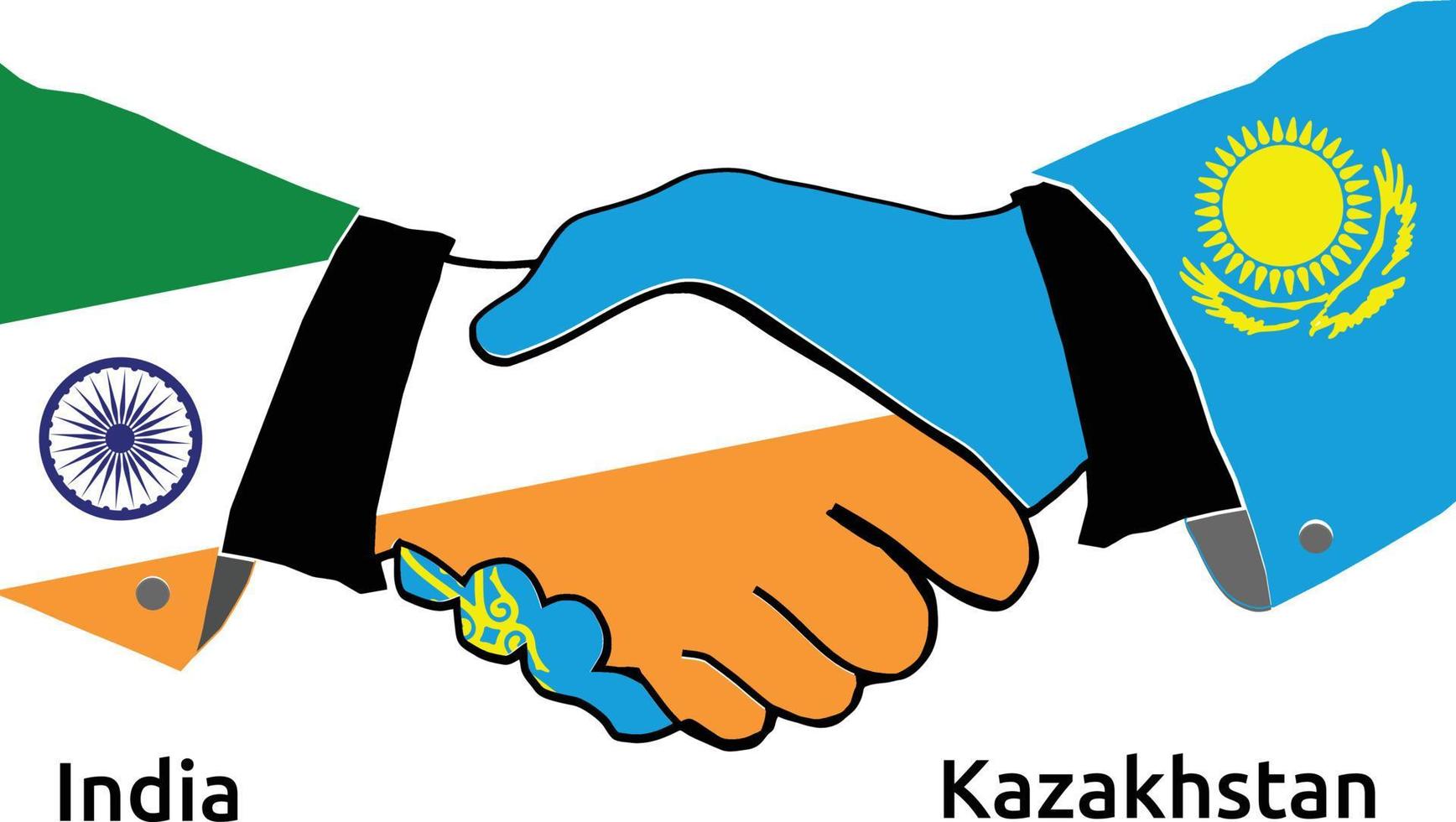 poignée de main indienne avec le kazakhstan meilleure utilisation pour les entreprises ou tout projet vecteur