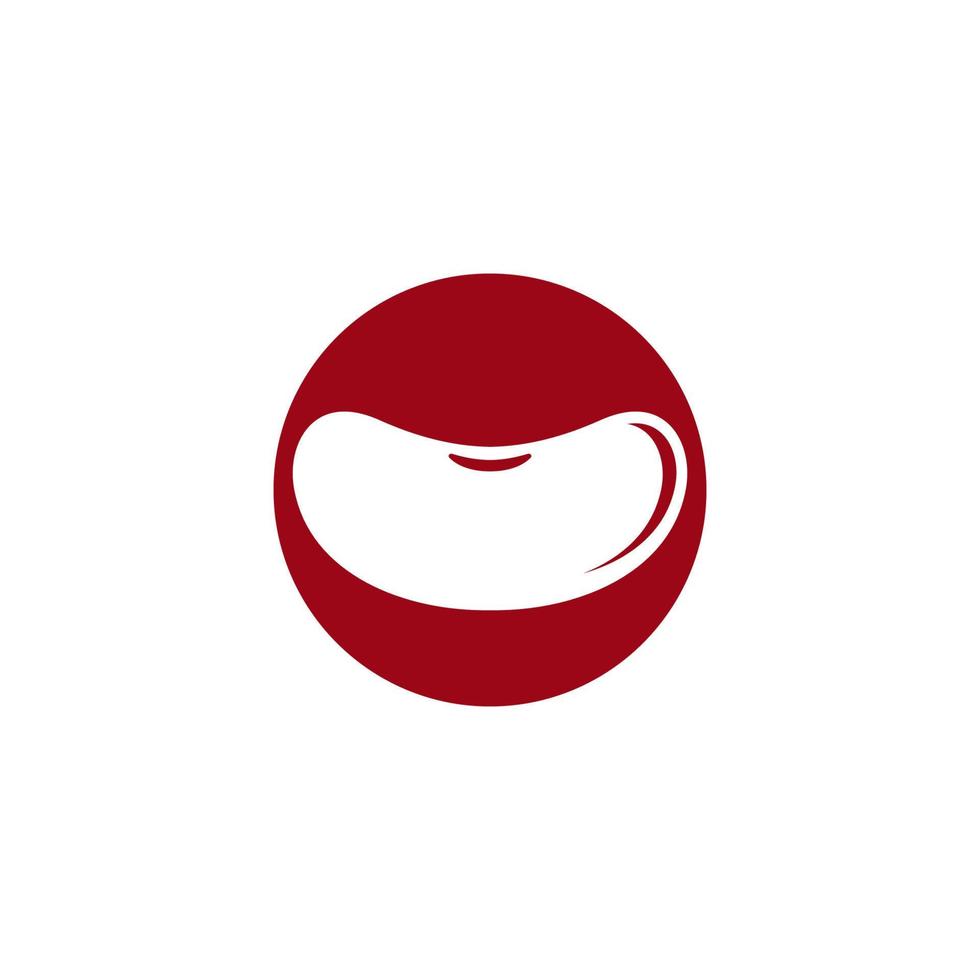 haricots rouges modèle logo vecteur icône illustration