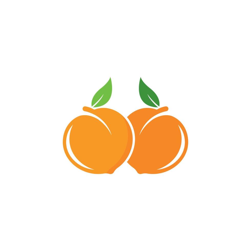 ensemble d'illustration de concept d'icône vectorielle de logo de fruits de pêche vecteur