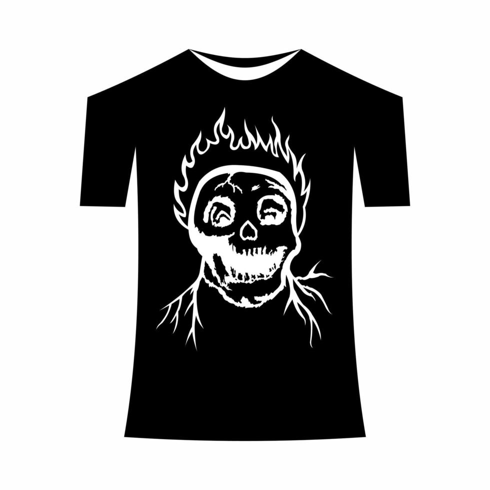 modèle de t-shirt, maquette de vue avant, latérale et arrière. illustration vectorielle eps 10il y a une conception de tête de mort dedans vecteur