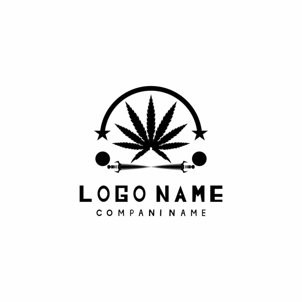 vecteur de logo de feuille de cannabis gratuit avec fichier eps